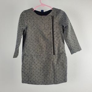 Baby Gab Little Girl's Long Sleeve Dress Gray with Black Dots Size 3T